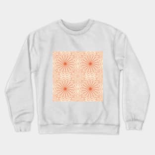 Bright Orange Abstract Mandala Pattern Crewneck Sweatshirt